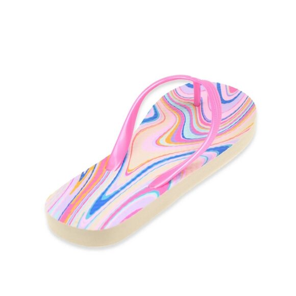 WONDER NATION Little Girl Printed Flip Flops Sandals (13-1) - Picture 4 of 6